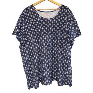 Women Within Wishy Top Women's 3X Dandelion Spring Cotton Navy Blue Nautical
